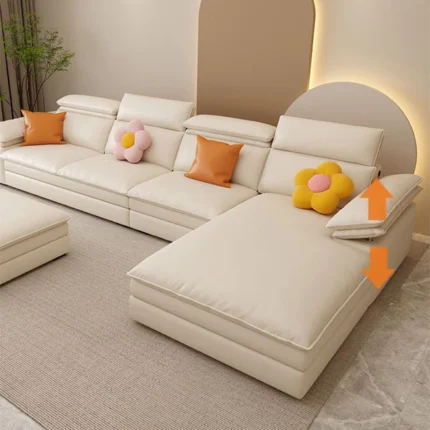 Folding Sofa Bed in White Leatherette