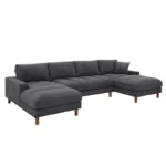 3 Sectional L Sofa Upholstered Ash Grey