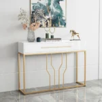 White Top Console Table with Drawers