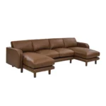 Aravinthan 3 Sectional L Sofa in Dark Brown