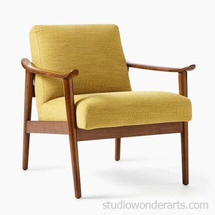 Mid Century Solid Wood Arm Chair