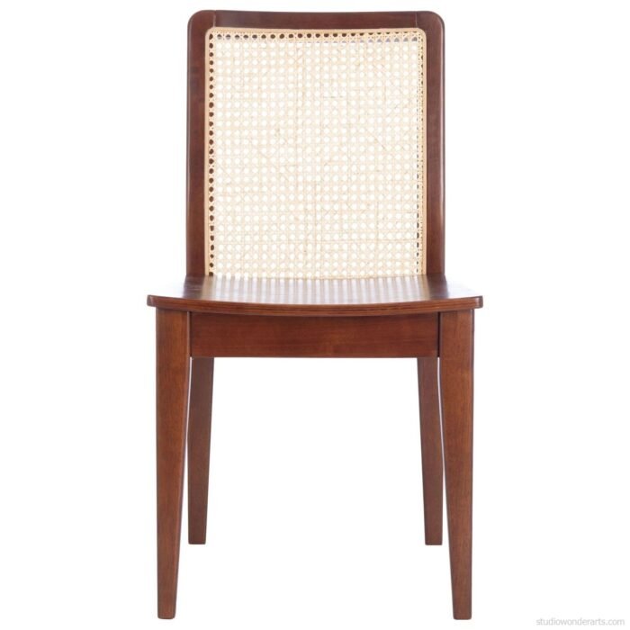 Benicio Coastal Rattan Dining Chair Teak wood