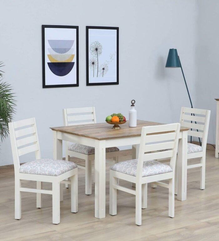 alabaster solid wood 4 seater dining set in ivory finish by amberville alabaster solid wood 4 seater dudwyk