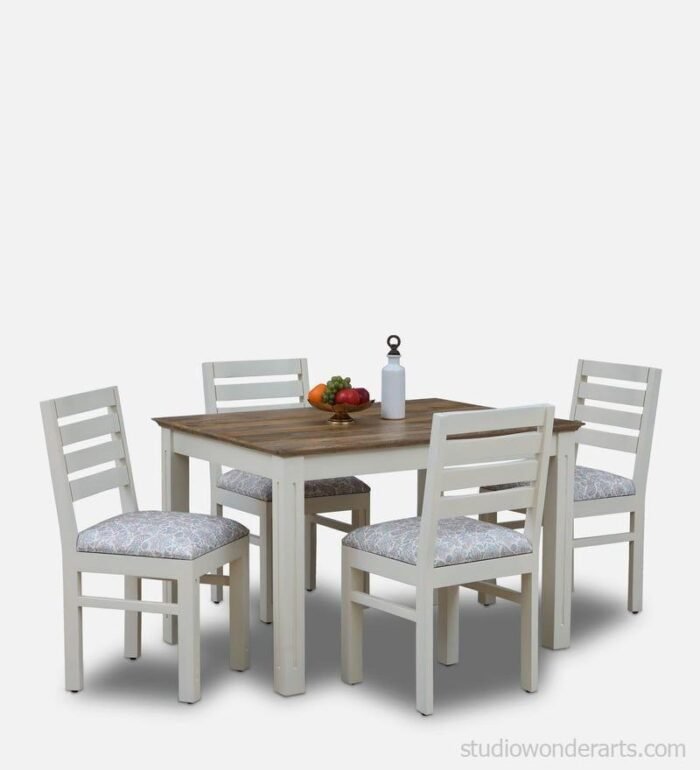 alabaster solid wood four seater dining set in ivory finish mudramark by pepperfry alabaster solid yk2ucj