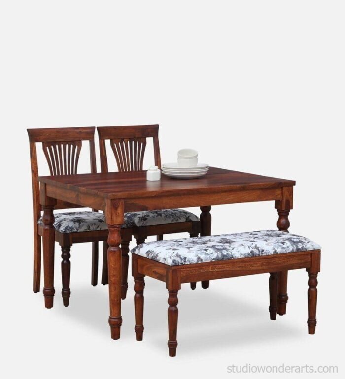 Alan Solid Wood 4 Seater Dining Set