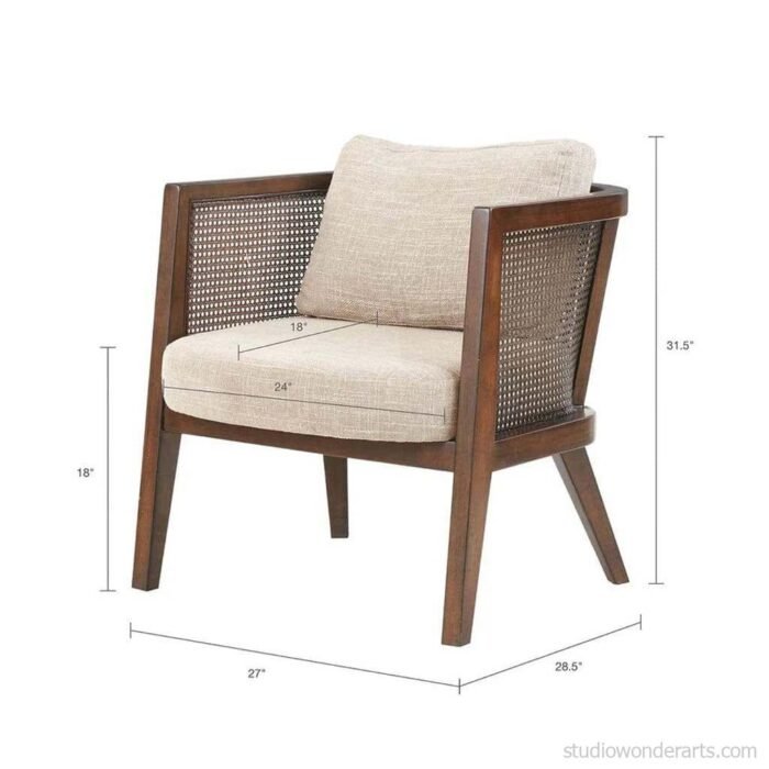 Jhakkar Solid Wood Rattan Arm Chair