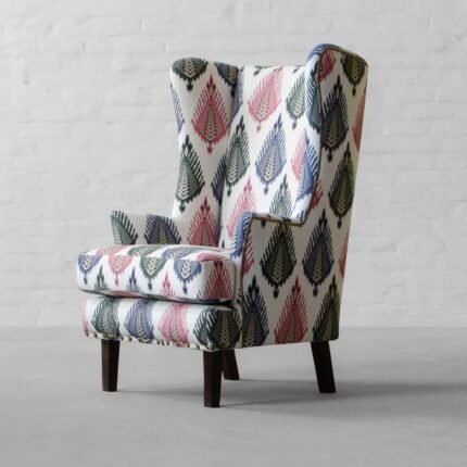 Madurai Pattern High Back Wing Chair