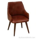 Colvill Solid Wood Arm Chair In Teak Finish