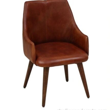 Colvill Solid Wood Arm Chair In Teak Finish