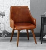 Colville Solid Wood Arm Chair In Teak Finish 1