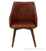 Colville Solid Wood Arm Chair In Teak Finish 1