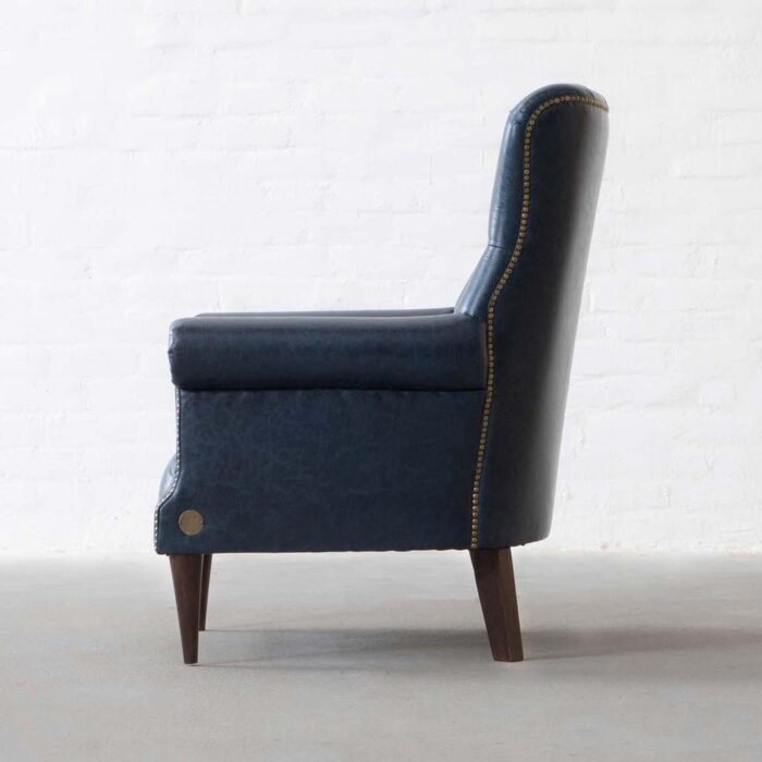 dalhousie armchair in indigo leather side view 225129 l