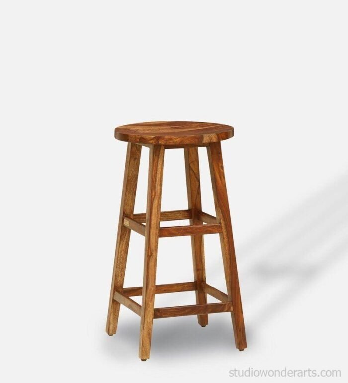 dani solid wood bar stool in rustic teak finish woodsworth by pepperfry dani solid wood bar stool yfzrsh