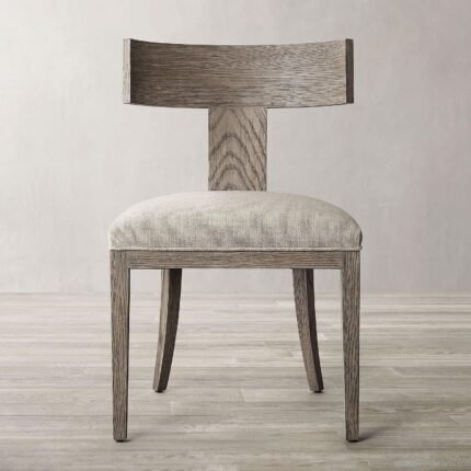 Klismos Designer Dining Chair With Curved Back