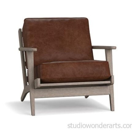 Raylan Mid-Century Leather Lounge Chair