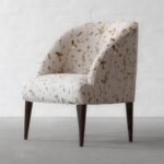 Berlin Arm chair With Solid Wood Printed Upholstery