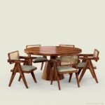 Standridge 6 Piece Sheesham Wood Pedestal Round Dining Set