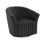 Franck 360 Swivel Tufted Barrel Chair in Velvet