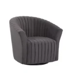 Franck 360 Swivel Tufted Barrel Chair in Velvet