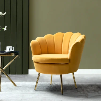 Hendrix Yellow Upholstered Barrel Dining Chair