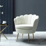 Hendrix White Upholstered Barrel Dining Chair