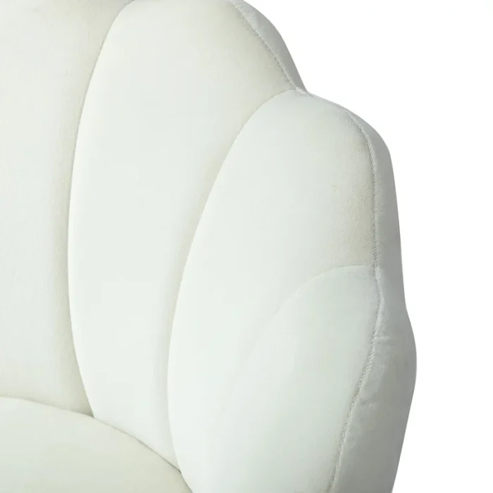 Hendrix White Upholstered Barrel Dining Chair