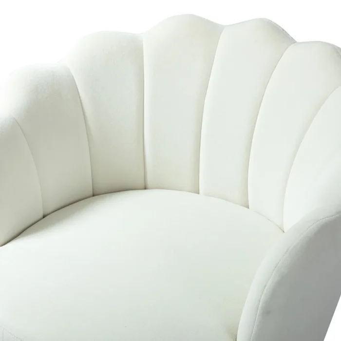 Hendrix White Upholstered Barrel Dining Chair