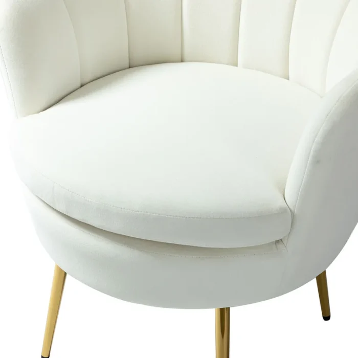 Hendrix White Upholstered Barrel Dining Chair