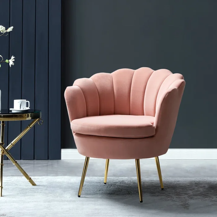 Hendrix Pink Upholstered Barrel Dining Chair