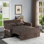 Kishana Brown 58'' Upholstered Sofa Cum Bed