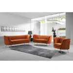 Tiberius Orange 3 - Piece Living Room Sofa Set