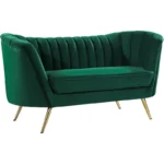 Tiberius Amazing Green Upholstered 2 Seater Sofa - 65"