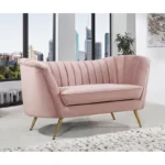 Tiberius Pink 65'' Upholstered 2 Seater Sofa