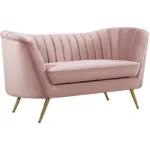 Pink Upholstered 2 Seater Sofa