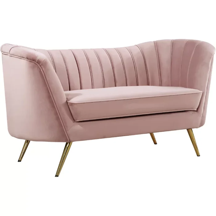 Pink Upholstered 2 Seater Sofa