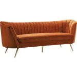 Tiberius Premium Orange Upholstery 3 Seater Sofa