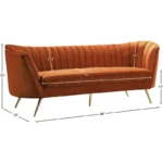 Tiberius Orange 88'' Upholstered Sofa 3 Seater