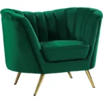 Tiberius green Upholstered Barrel Arm Chair 9" Leg