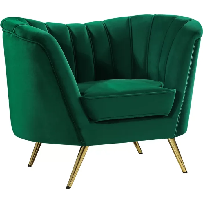 Tiberius green Upholstered Barrel Arm Chair 9" Leg