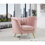 Tiberius Pink Upholstered Barrel Arm Chair 9" Leg