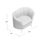 Tiberius White Upholstered Barrel Arm Chair 9" Leg