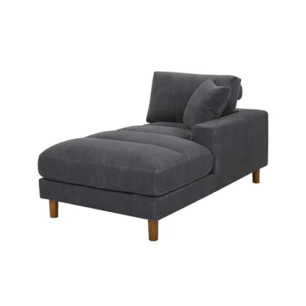 Andies Furniture Upholstered Chaise Lounge in Grey