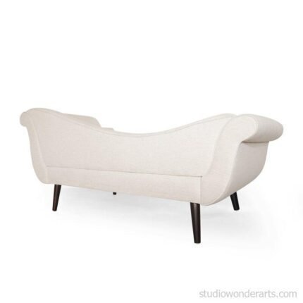 White Upholstered Chaise Lounge