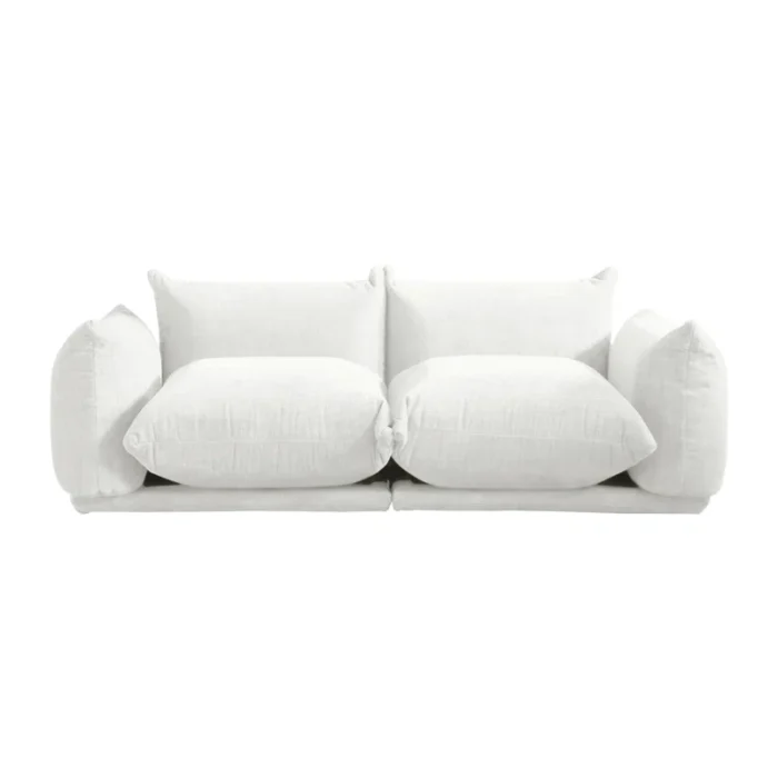 Waltman White 78" 3 Seater Upholstered Sofa