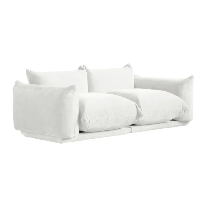 Waltman White 78" 3 Seater Upholstered Sofa