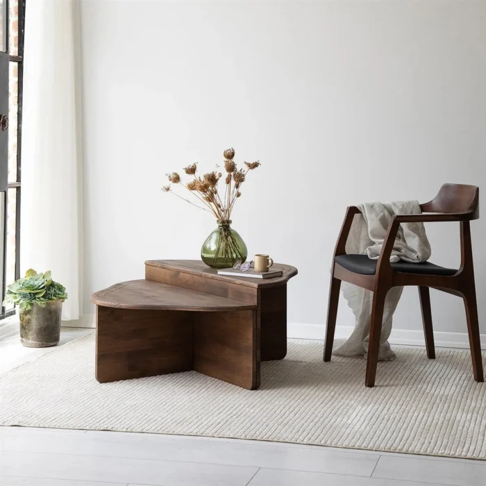 Set of 2 Center Table in Solid Wood