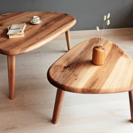 Mid Century Solid Wood Nesting Coffee Table