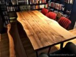 Farmhouse Curved Solid Wood Dining Table