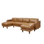 Aravinthan 3 Sectional L Sofa Mustered Brown