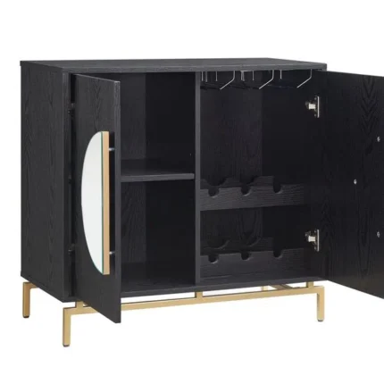 Steinman 31.5'' Wood Bar Cabinet Black